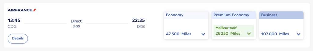 Vol aller/retour Dubai - Paris en cabine Economy pour moins de 40 000 Flying Blue