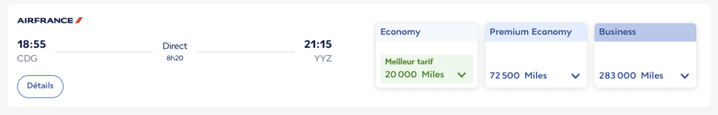 Vol aller/retour Toronto - Paris en cabine Economy pour moins de 40 000 Flying Blue