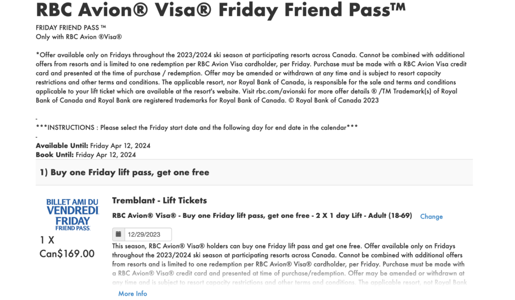 RBC promo ski vendredi