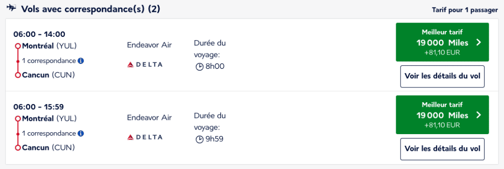 Vol aller/retour Montréal - Cancun en cabine Economy pour moins de 40 000 Flying Blue