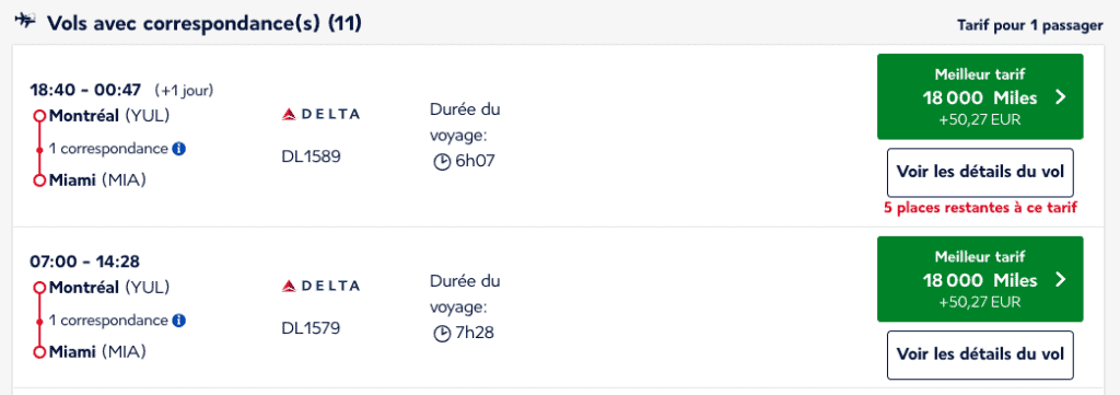 Vol aller/retour Montréal - Miami en cabine Economy pour moins de 40 000 Flying Blue