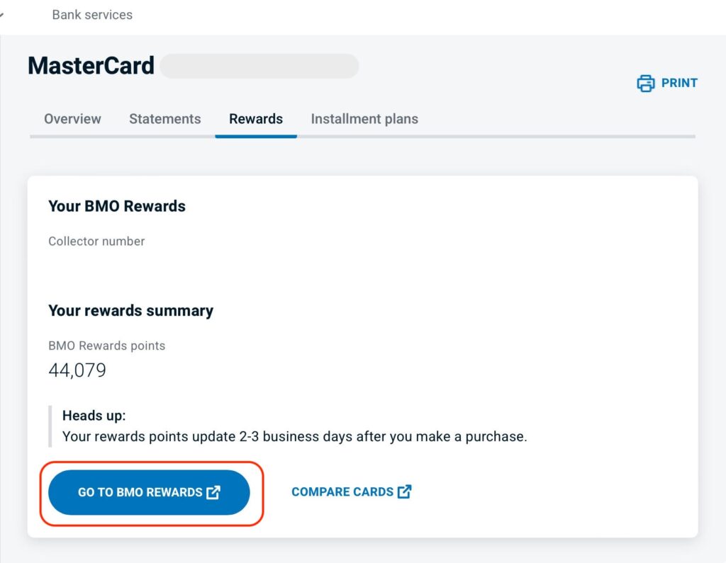 bmo recompenses acces