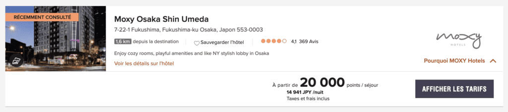 moxy osaka shin umeda points fr