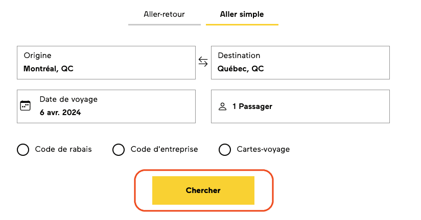 reservation mtl qc via rail
