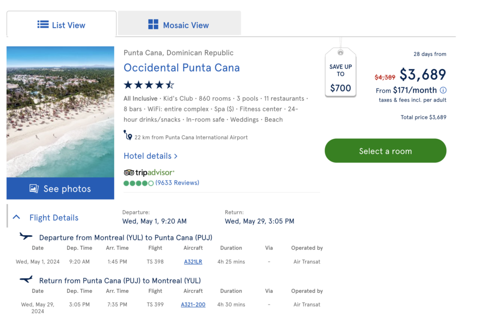 orfait hors bureau punta cana