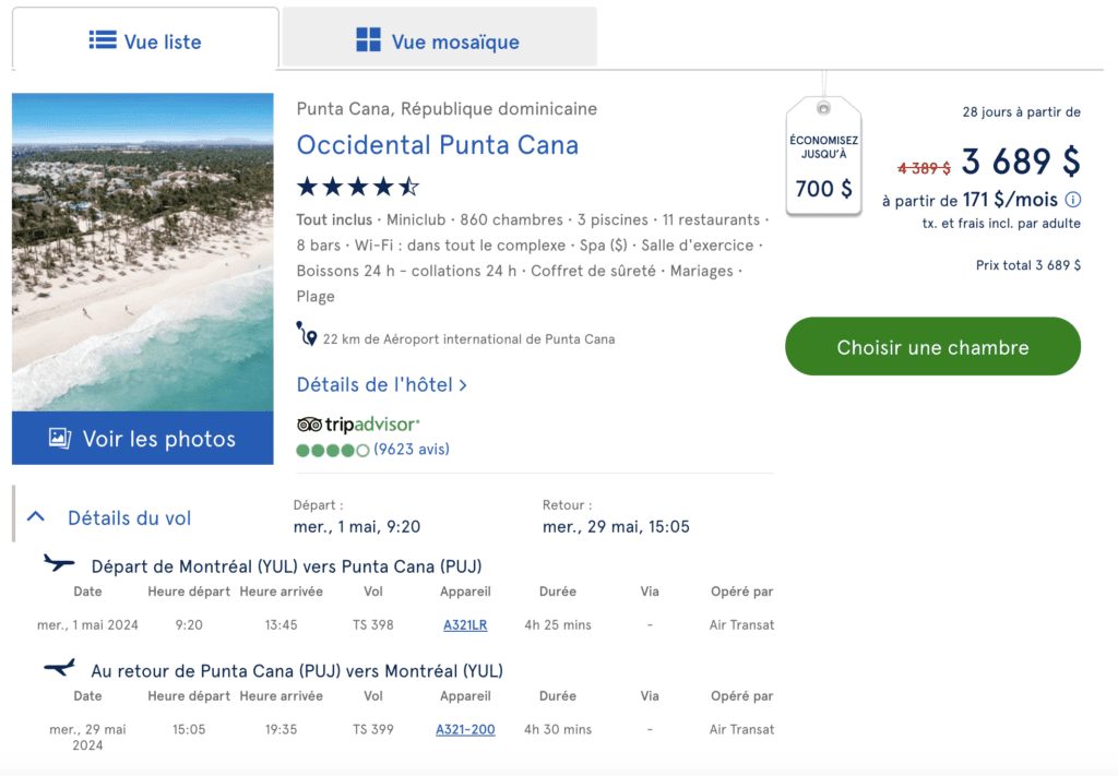 orfait hors bureau punta cana
