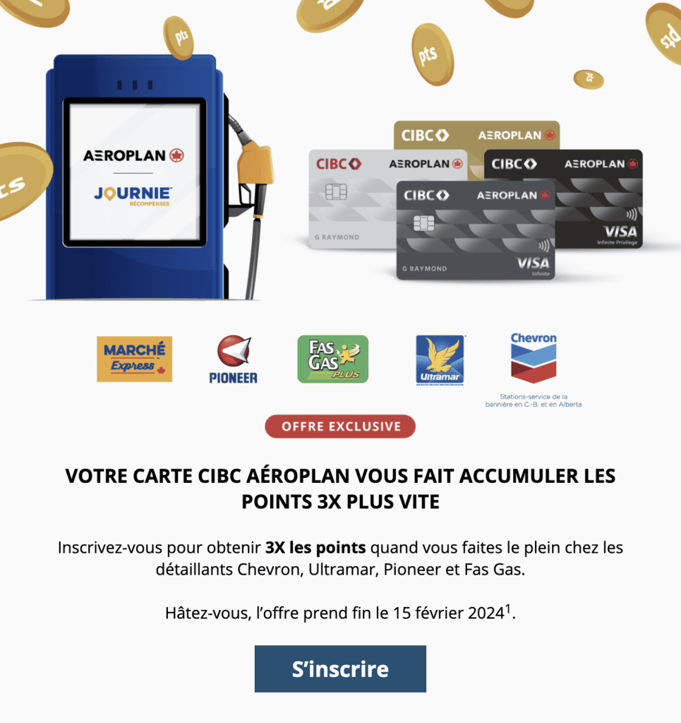 aeroplan journie promo 3x fr