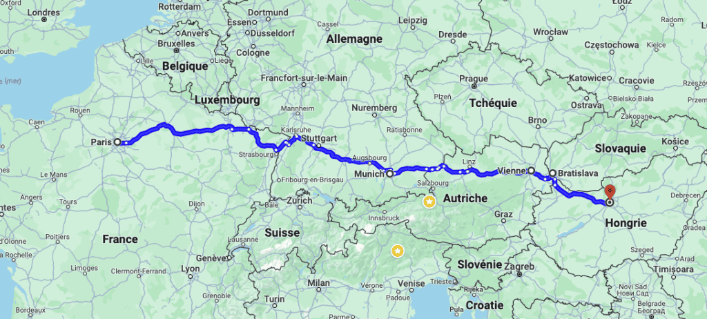 Interrail Itineraire Paris Budapest