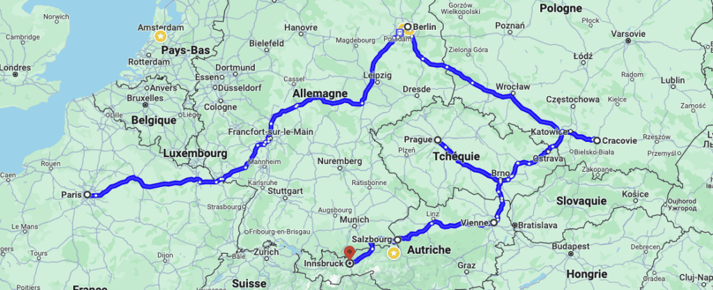 Interrail Itineraire Paris Innsbruck