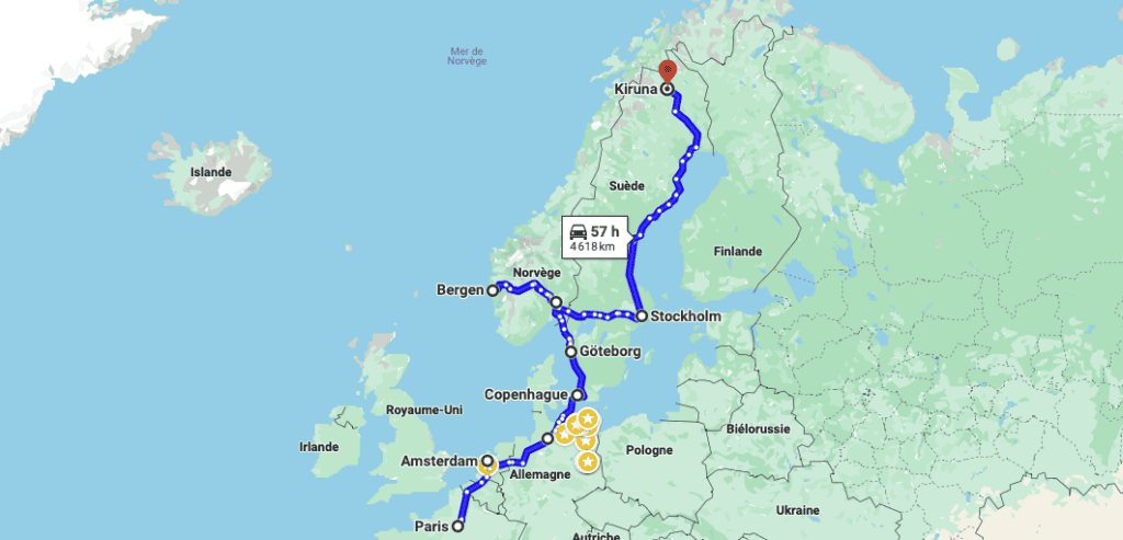 Interrail Itineraire Paris Kiruna