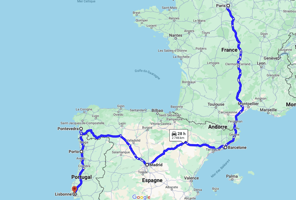 Interrail Itineraire Paris Lisbonne