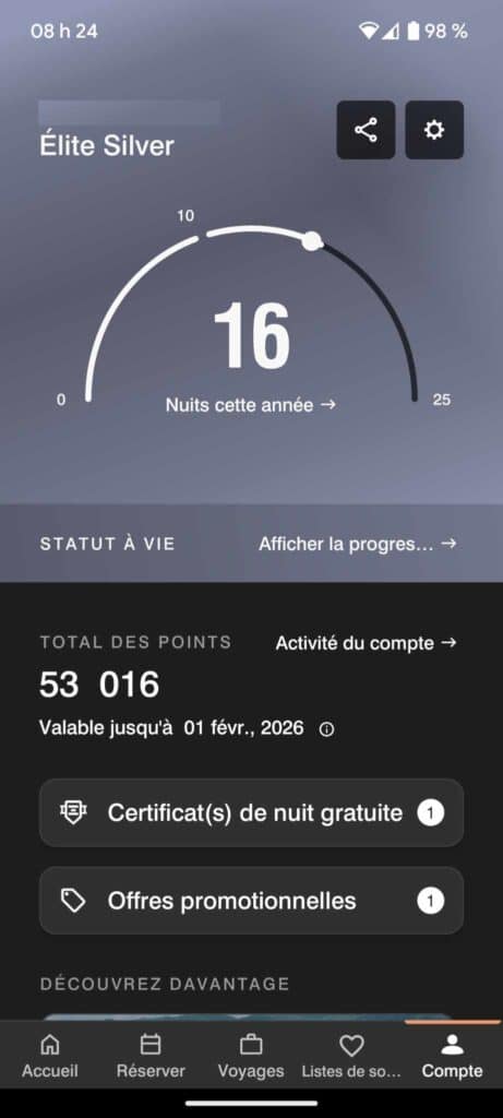 Nuits élites Marriott Bonvoy avec cartes Marriott Bonvoy