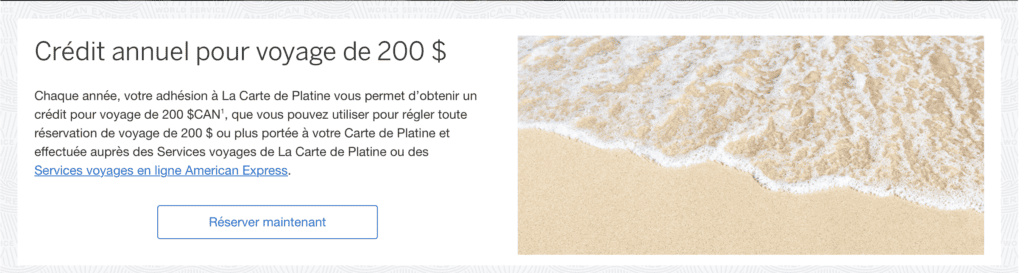 Platine crédit voyage