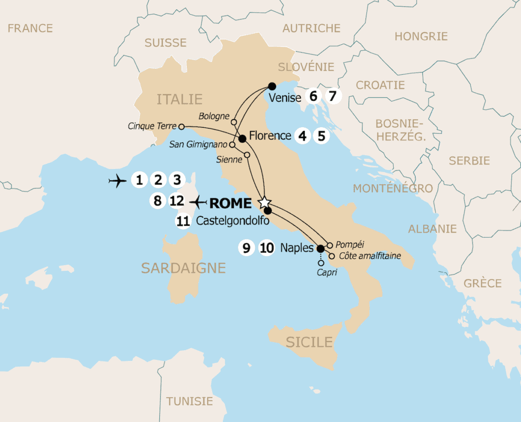 itineraire italie