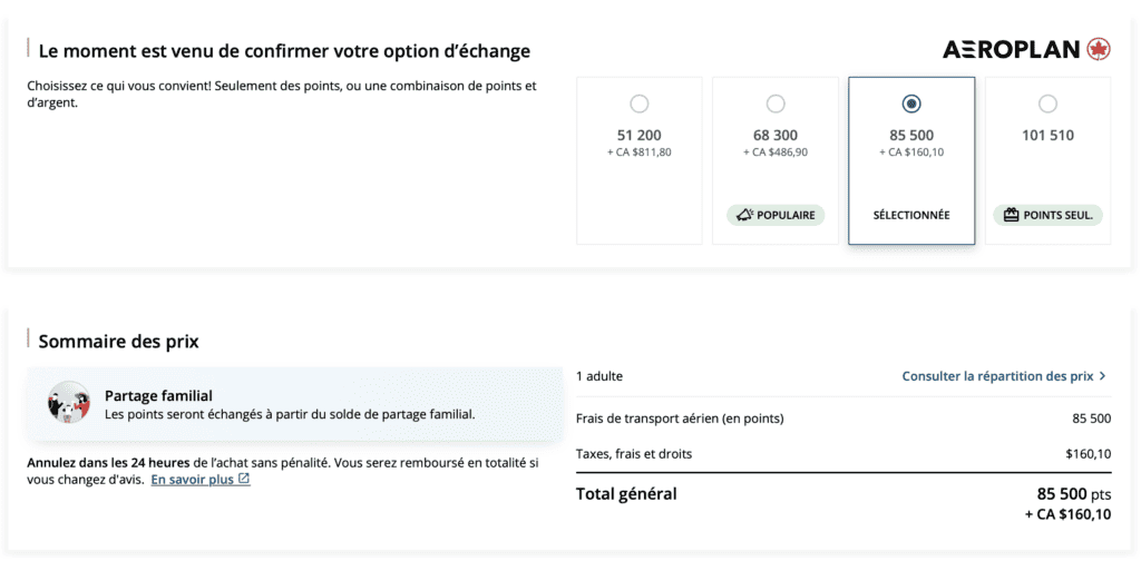 Aeroplan Eu CDG points 2