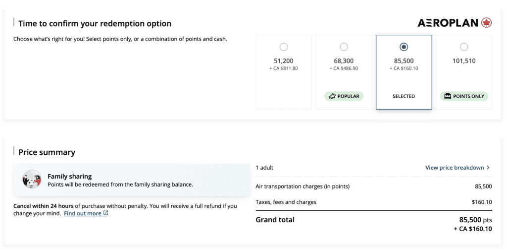 Aeroplan Eu CDG points 2