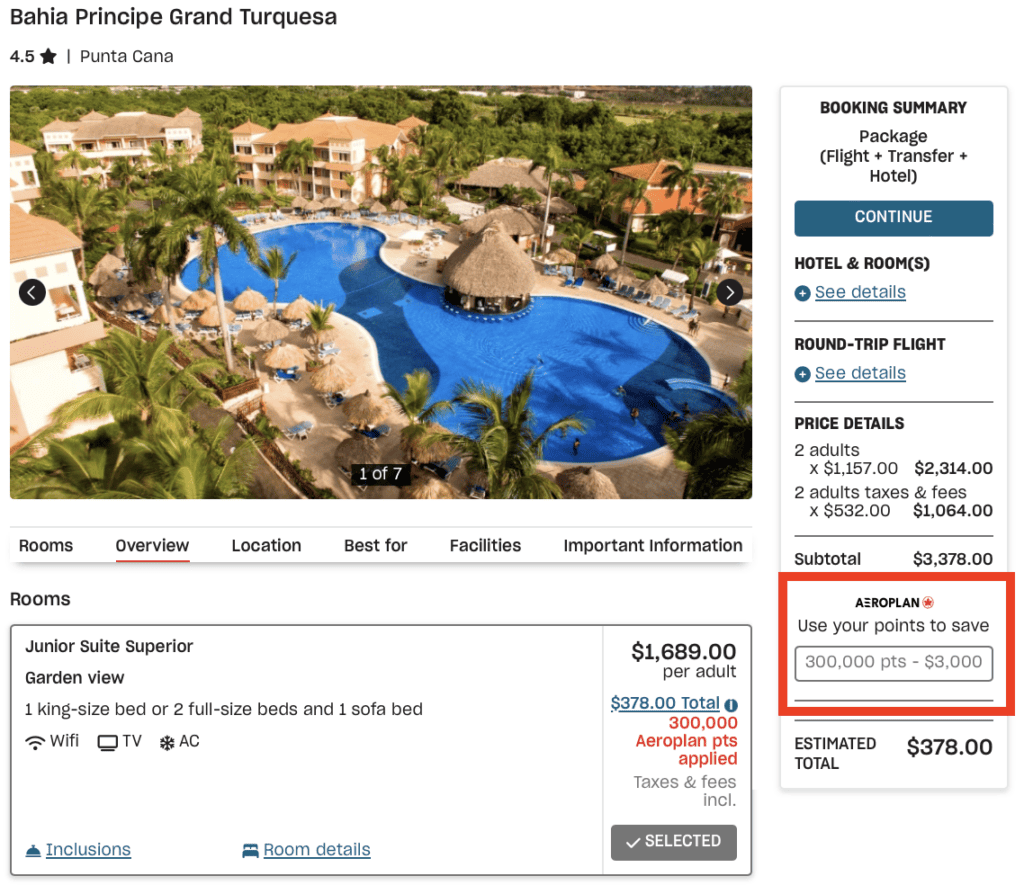 Aeroplan tout inclus