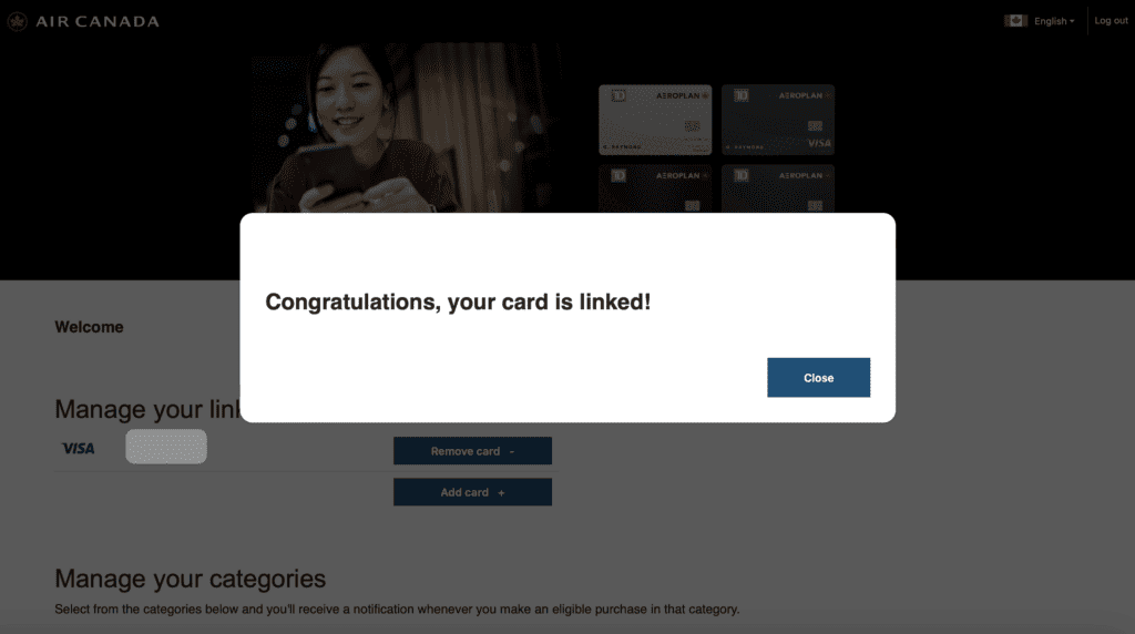 Congratulation test TD aeroplan