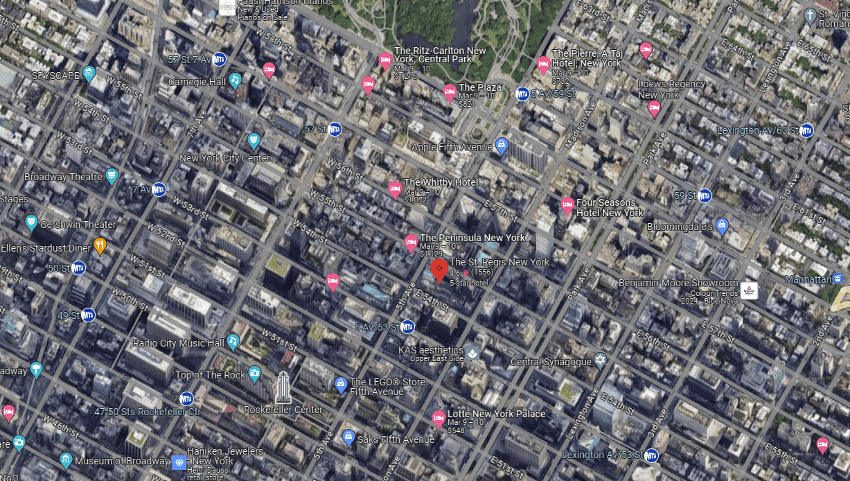 St. Regis New York - Location