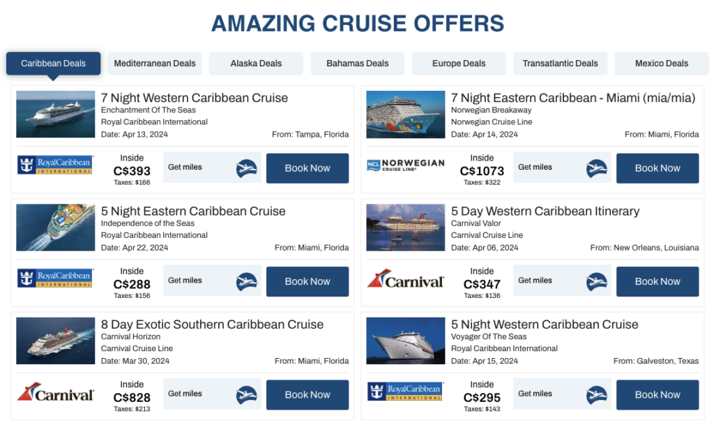 red tag air miles croisiere