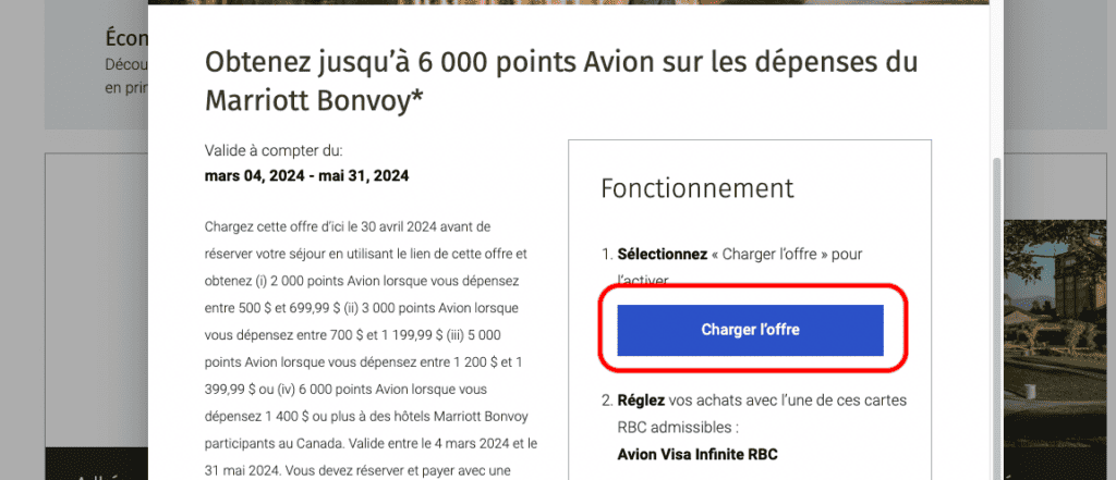 offre marriott bonvoy rbc avion