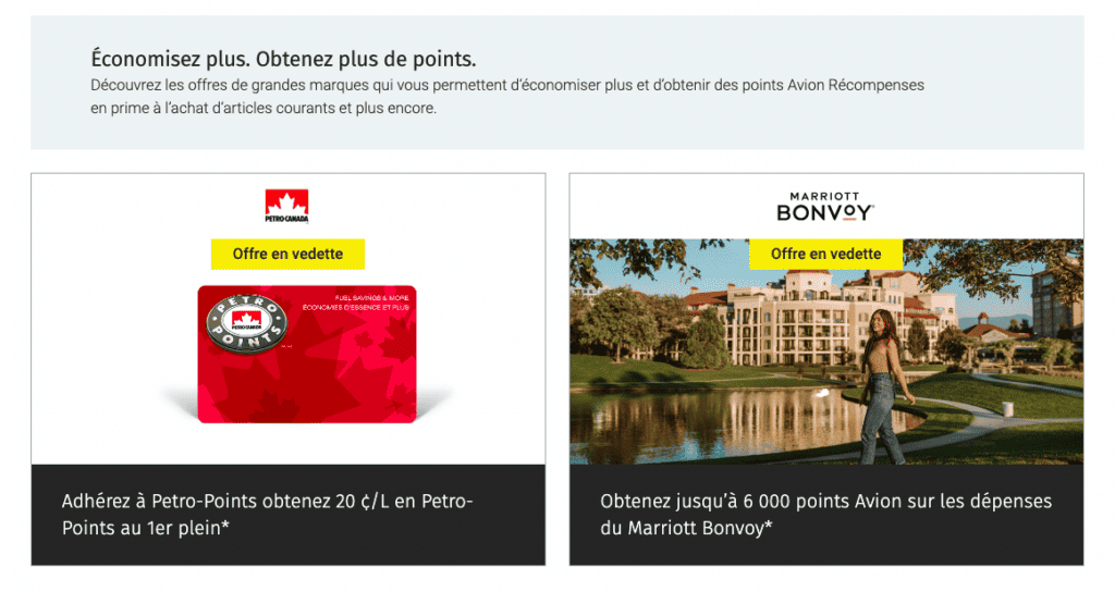 offres vedette marriott bonvoy rbc avion