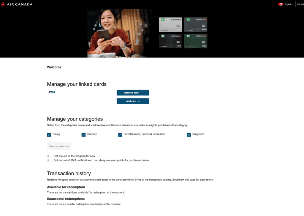 test liaison aeroplan