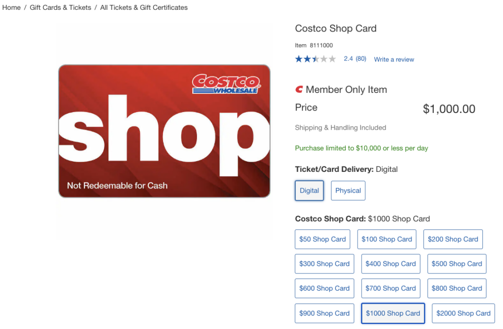 carte achat costco FR