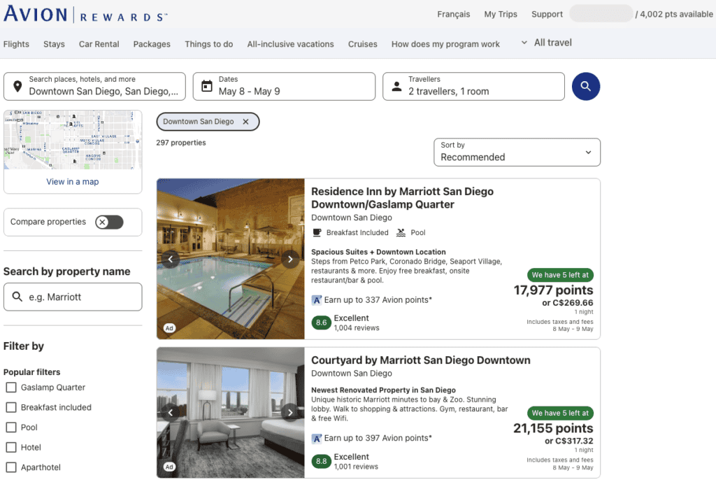 hotel rbc avion recompenses