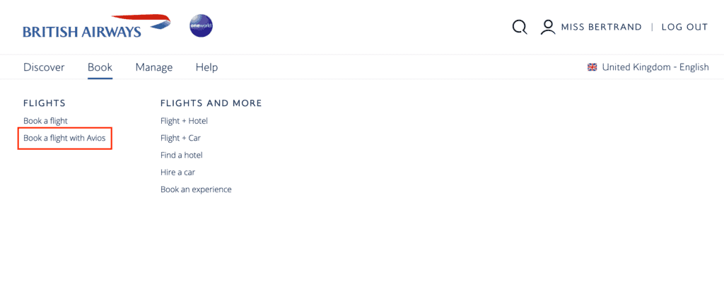 reservation avios ba3