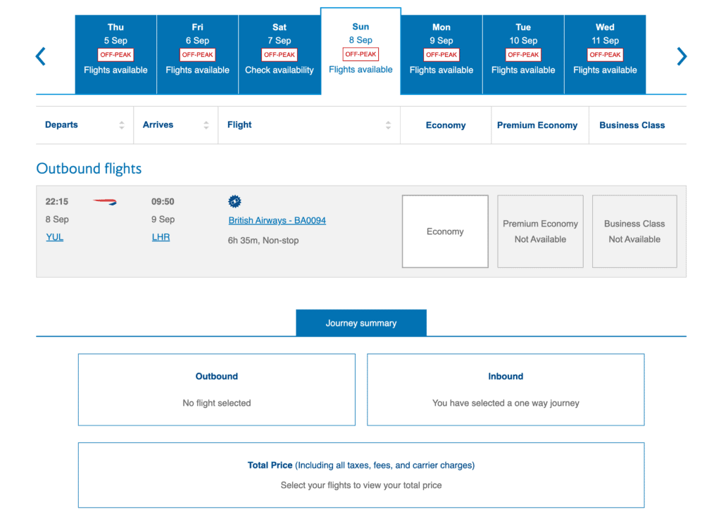 reservation avios ba6