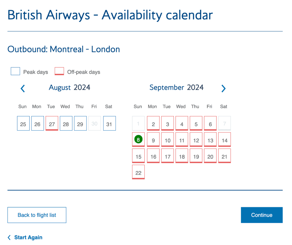 reservation avios ba7