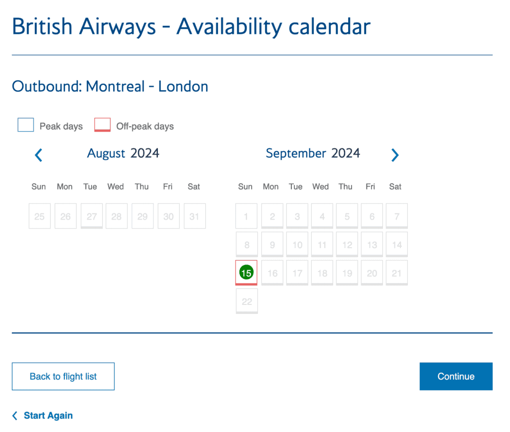 reservation avios ba9