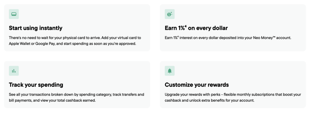 Neo Argent avantages