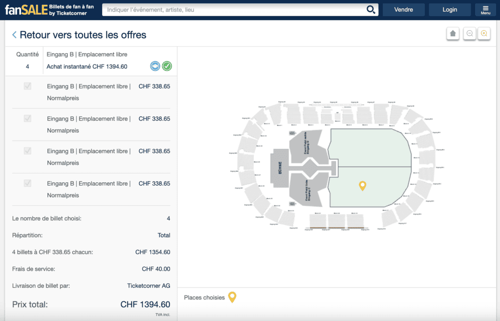 Capture du site Fan Sale