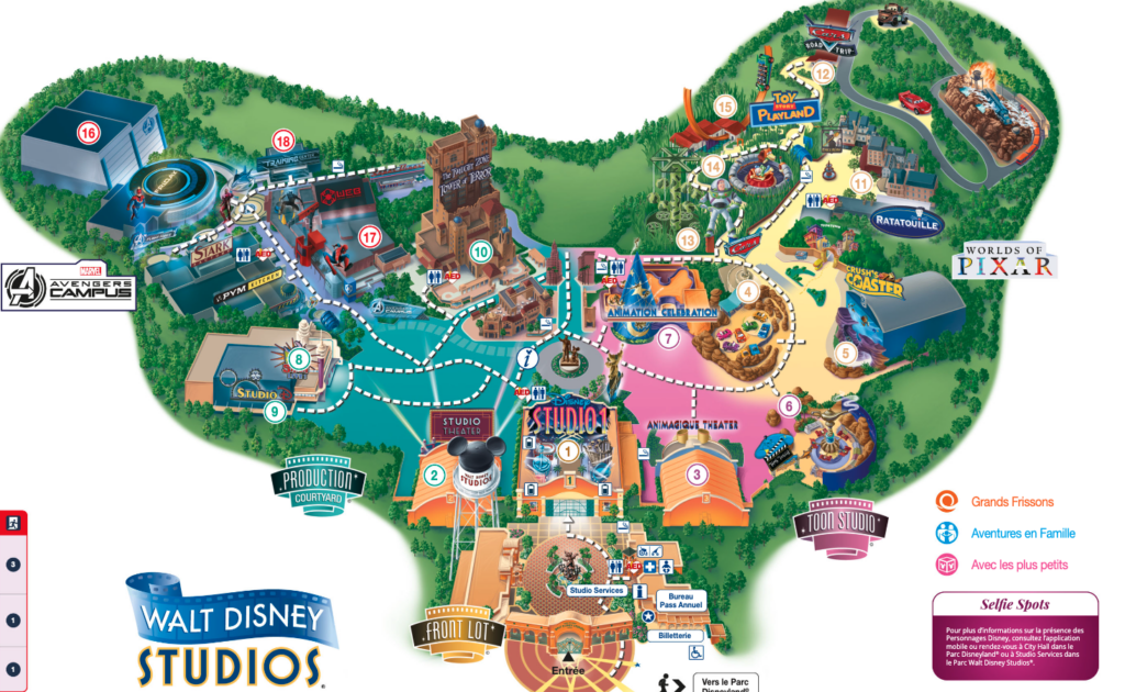 Carte Walt Disney Studios Paris