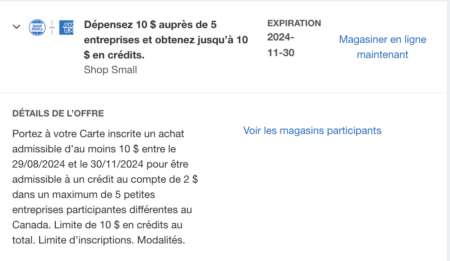 amex shop small aout 2024 fr