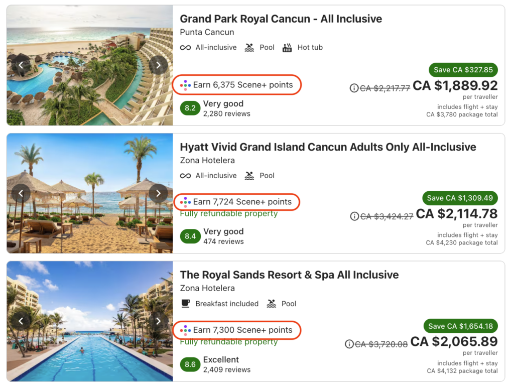 voyage scene forfait